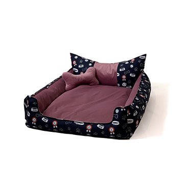 GO GIFT Dog and cat bed XL - pink - 100x80x18 cm