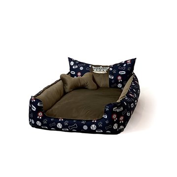 GO GIFT Dog and cat bed L - brown - 90x75x16 cm