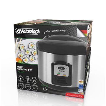 Mesko MS 6411 rice cooker Black Stainless steel 1000 W