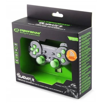 Esperanza EGG108G Gaming Controller Gamepad PC Playstation 3 Analogue / Digital USB 2.0 Black Green