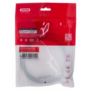 UNITEK HDMI CABLE 2.0 4K60HZ FLAT 2M C11063BK-2M