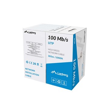 LANBERG LAN UTP CABLE 100MB/S 305M WIRE CCA GREY