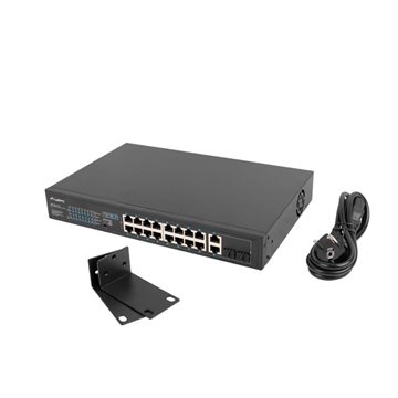 Lanberg Switch rack 19  POE+ 16x 100MB /2X COMBO  GIGABIT ETHERNET 150W