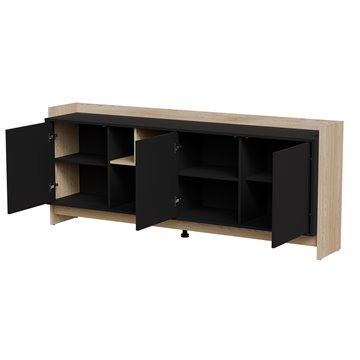 Cama PORTO 3D chest of drawers 190x38x77 oak/black