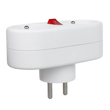Maclean Current Outlet  Socket Splitter with 2 Sockets and Circuit Breaker  Type E  2x16A  MCE337 E