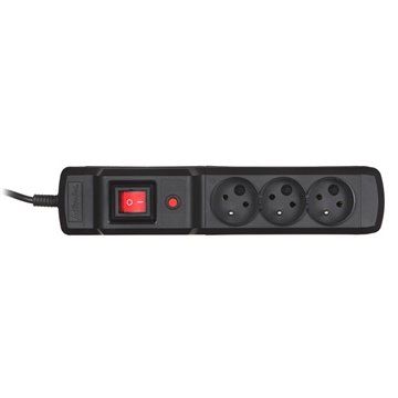 Activejet COMBO 3GN 5M black power strip with cord