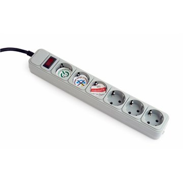 Gembird SPG6-B-6C power extension 1.8 m 6 AC outlet(s)