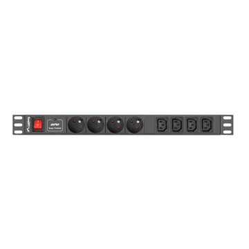 Lanberg PDU-04E04I-0200-BK power distribution unit (PDU) 4 AC outlet(s) 1U Black