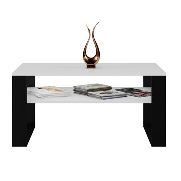 Topeshop MODERN 1P WHITE BLACK coffee/side/end table Coffee table Rectangular shape 2 leg(s)