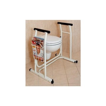 Verstellbarer Toilettensitz mit Platz für Zeitung weiß