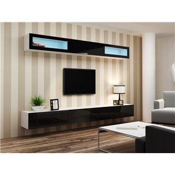Cama Living room cabinet set VIGO 11 white/black gloss