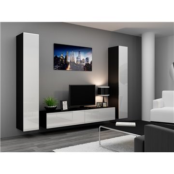 Cama Living room cabinet set VIGO 4 black/white gloss