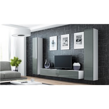 Cama Living room cabinet set VIGO 4 white/grey gloss