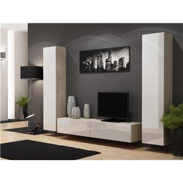Cama Living room cabinet set VIGO 4 sonoma/white gloss