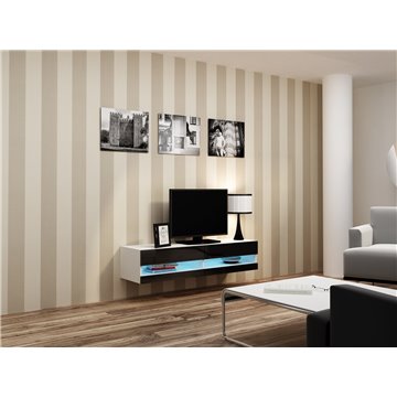 Cama Living room cabinet set VIGO NEW 13 white/black gloss