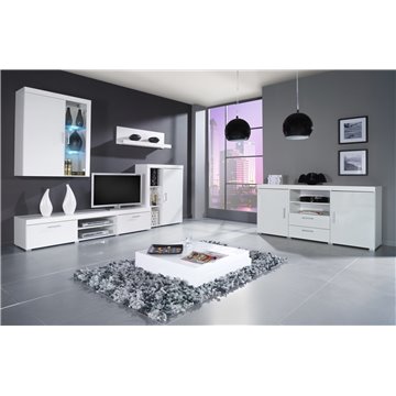 Cama living room storage set SAMBA C white/white gloss