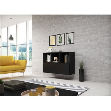 Cama living room furniture set ROCO 12 (RO1 + 3xRO6) black/black/black