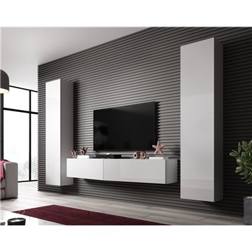 Cama Living room cabinet set VIGO SLANT 2 white/white gloss
