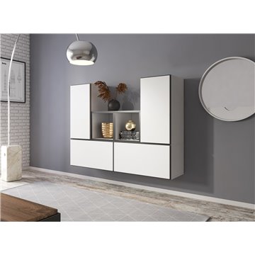 Cama living room furniture set ROCO 18 (4xRO3 + 2xRO6) white/black/white