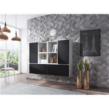 Cama living room furniture set ROCO 19 (4xRO3 + 4xRO6) white/white/black