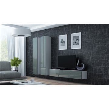 Cama Living room cabinet set VIGO 9 white/grey gloss
