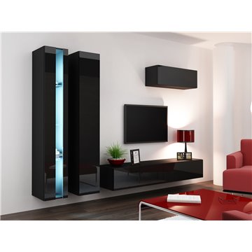 Cama Living room cabinet set VIGO NEW 1 black/black gloss
