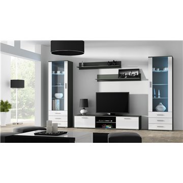 SOHO 4 set (RTV180 cabinet + 2x S1 cabinet + shelves) Grey/White glossy