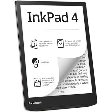 PocketBook InkPad 4 e-book reader Touchscreen 32 GB Wi-Fi Black  Silver