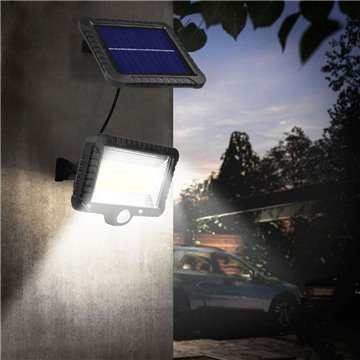 Maclean Energy MCE438 Solar LED Floodlight with motion sensor  IP44  5W  400lm  6000K cold white  lithium battery 1300 mAh  5.5V