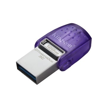 Kingston Technology DataTraveler microDuo 3C USB flash drive 64 GB USB Type-A / USB Type-C 3.2 Gen 1 (3.1 Gen 1) Purple  Stainle