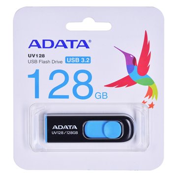 ADATA DashDrive UV128 128GB USB flash drive USB Type-A 3.2 Gen 1 (3.1 Gen 1) Black  Blue