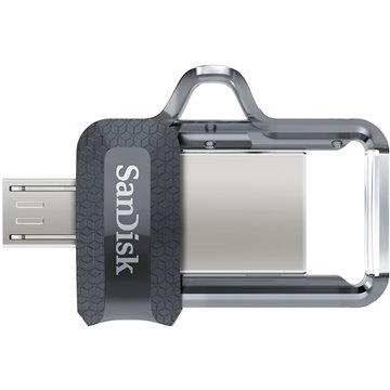 SanDisk Ultra Dual m3.0 USB flash drive 128 GB USB Type-A / Micro-USB 3.2 Gen 1 (3.1 Gen 1) Black  Silver  Transparent
