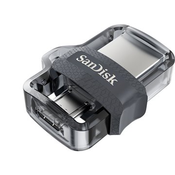 SanDisk Ultra Dual m3.0 USB flash drive 32 GB USB Type-A / Micro-USB 3.2 Gen 1 (3.1 Gen 1) Black  Silver  Transparent