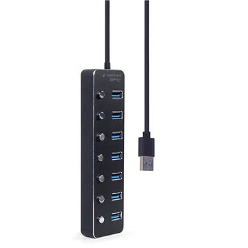 Gembird UHB-U3P7P-01  7-port USB 3.1 (Gen 1) hub with switches  black