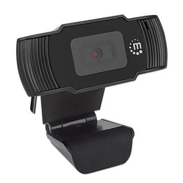 Manhattan USB Webcam  Two Megapixels (Clearance Pricing)  1080p Full HD  USB-A  Integrated Microphone  Adjustable Clip Base  30 
