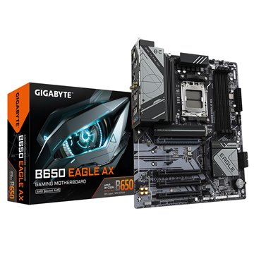 GIGABYTE B650 EAGLE AX Motherboard - AMD Ryzen 9000 Series CPUs  12+2+2 Phases VRM  up to 7600MHz DDR5 (OC)  1xPCIe 5.0 + 2xPCIe