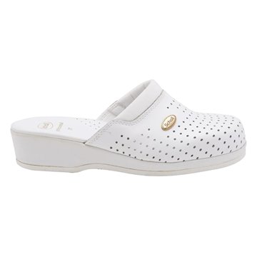 Scholl Clog Backguard - women's white clogs  size 36