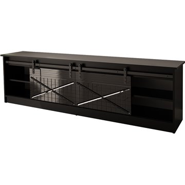 RTV GRANERO 200x56.7x35 black/black gloss cabinet