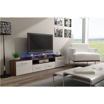 Cama TV stand EVORA 200 plum tree/white gloss