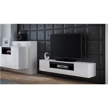 Cama TV stand VIVA 180 white/white gloss + black