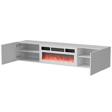 Cama RTV ROTA 183x35x37 white matt + white mantelpiece