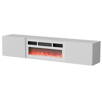 Cama RTV cabinet LARA 183x35x37 white matt + white mantelpiece