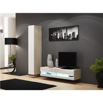 Cama TV stand VIGO NEW 30/140/40 sonoma/white gloss