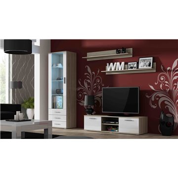 Cama TV stand SOHO 140 sonoma oak/white gloss