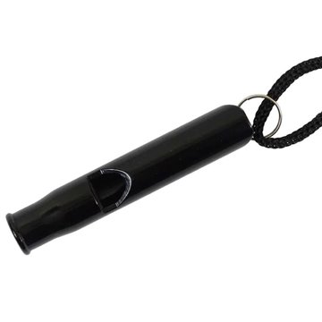 Survival whistle  aluminium   black