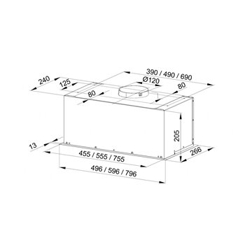 Built-in under-cupboard kitchen hood MAAN Fiugi 2 60 310 m3/h  White