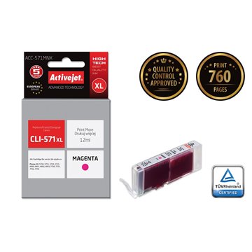 Activejet ACC-571MNX Ink (replacement for Canon CLI-571XLM Supreme 12 ml magenta)