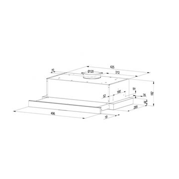 Telescopic hood MAAN Corona 50 310 m3/h  Black
