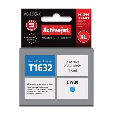 Activejet AE-16CNX Ink cartridge (replacement for Epson 16XL T1632 Supreme 15 ml cyan)