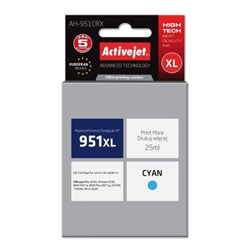 Activejet AH-951CRX Ink (replacement for HP 951XL CN046AE Premium 25 ml cyan)